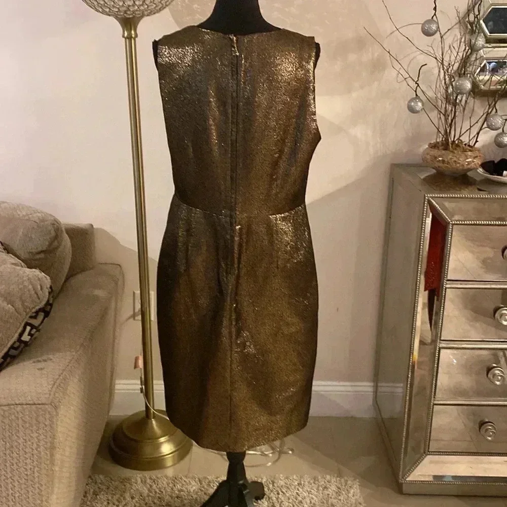Kate Spade ♠️ metallic gold dress size 14